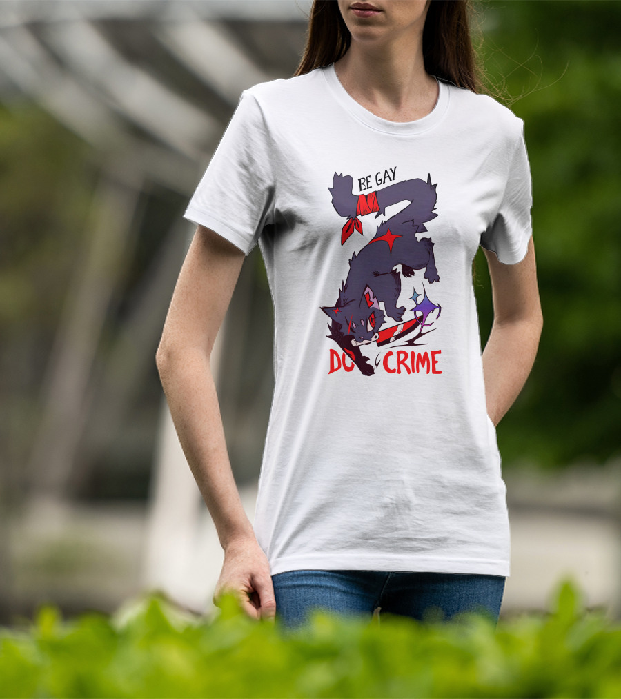 Saltmalkin Merch Laney Be Gay Do Crime Cat T-Shirt