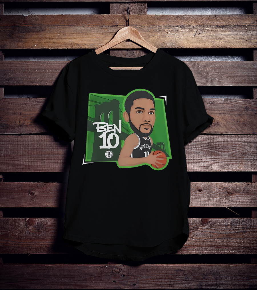 Ben 10 Brooklyn Basketball Caricature With Bridge Background T-Shirt
