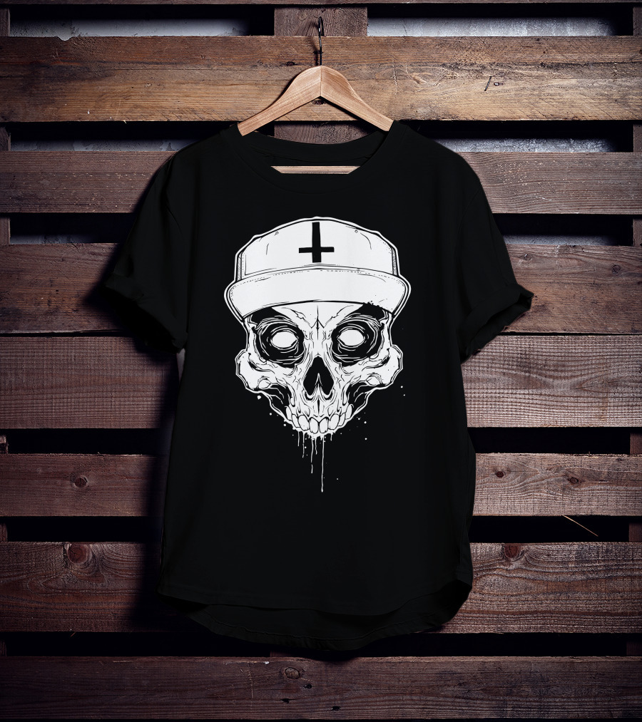 Skull With Cross Hat Salmo Skull T-Shirt