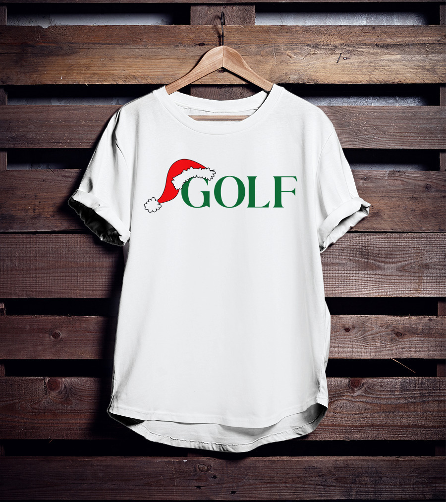 GOLF Santa Hat Green Letters T-Shirt