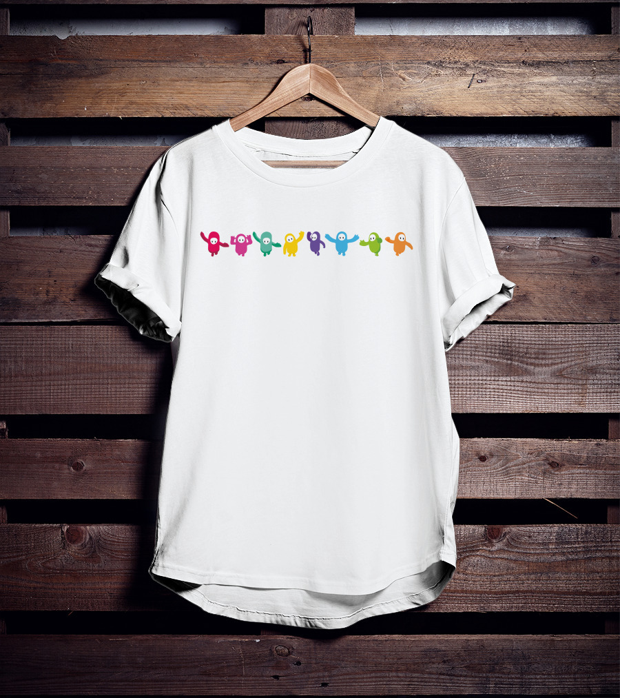 Fall Guys Forever Colorful Characters Friends White T-Shirt