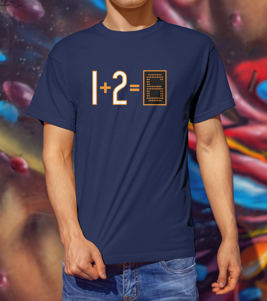 1+2=6 Obvious Da Bears Football Math Joke T-Shirt