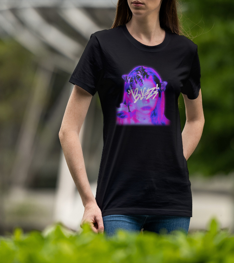 Bugzz Girl Neon Butterfly Aesthetic T-Shirt