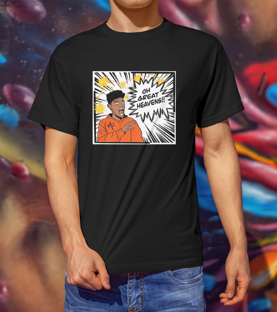 Oh Great Heavens Mark Adams Comic Style Burst T-Shirt