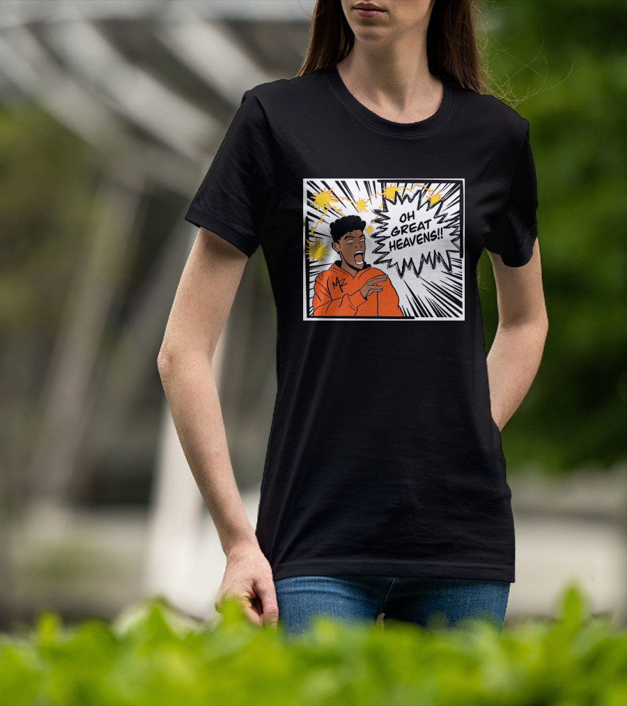 Oh Great Heavens Mark Adams Comic Style Burst T-Shirt