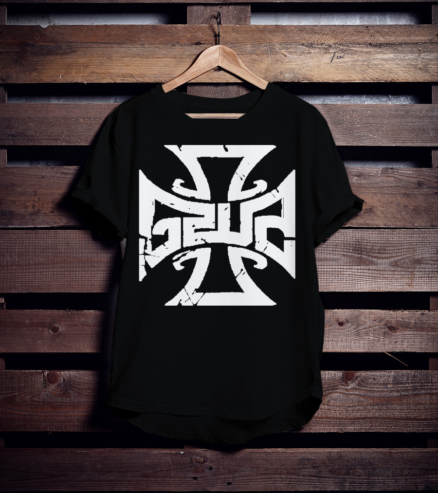 Gzuz Germany Rapper Iron Cross Motif T-Shirt