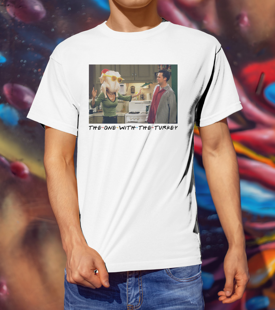 The One With The Turkey Glasses Santa Hat T-Shirt