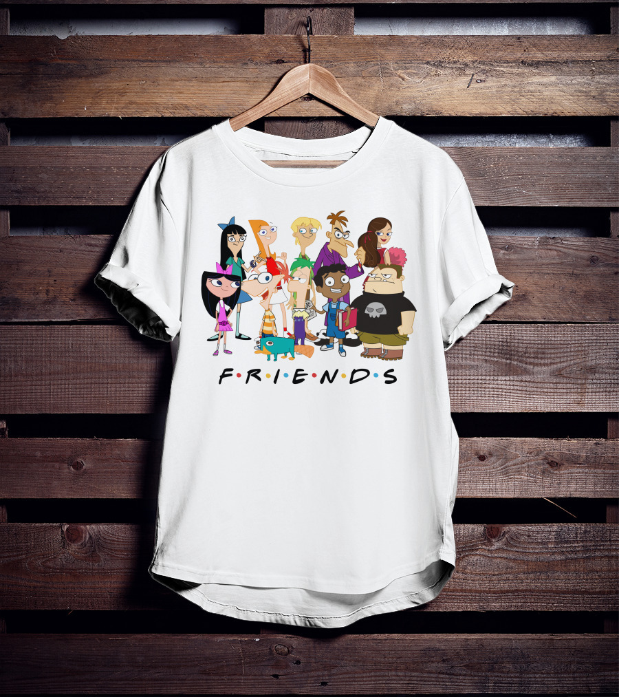 Phineas And Ferb Friends Cast With Iconic Friends T-Shirt