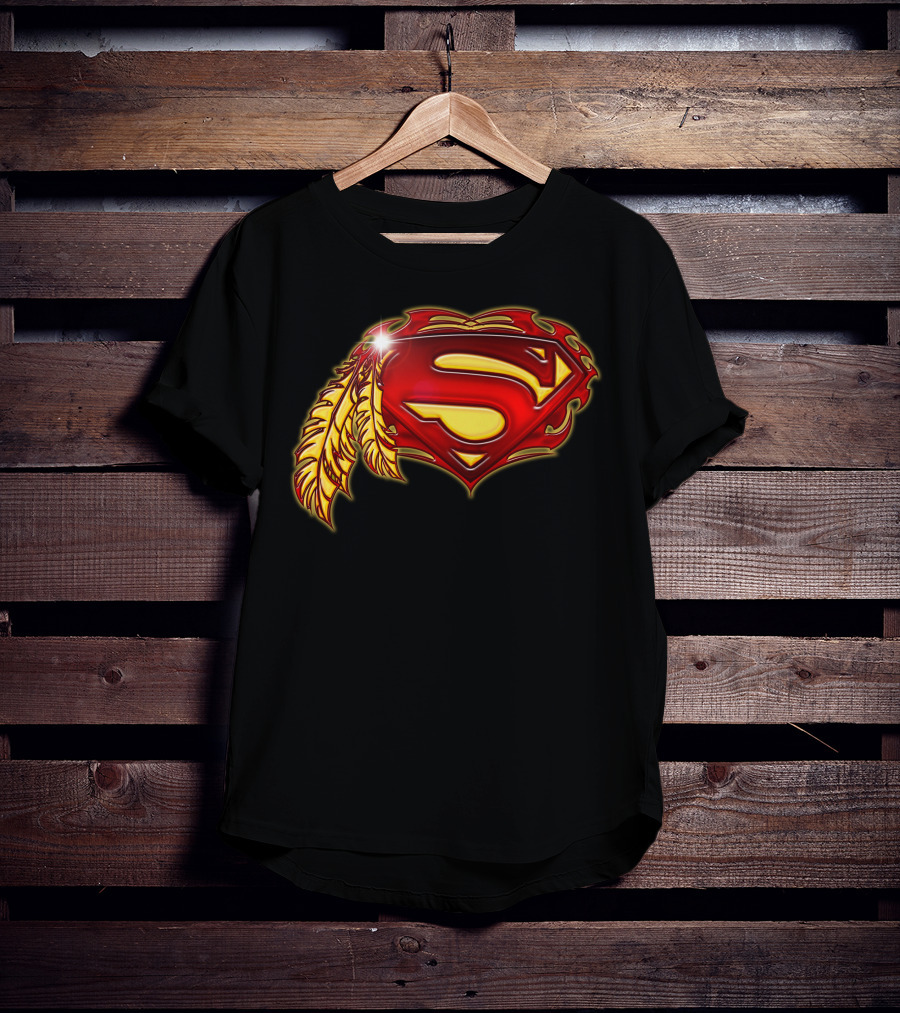 Superman Logo With Native Feather T-Shirt