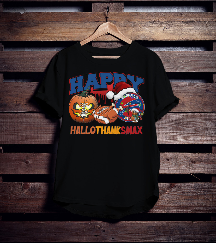 Happy Hallothanksmax Buffalo Football Holiday Fusion T-Shirt