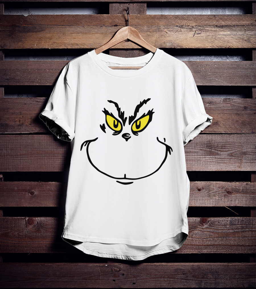 Grinch Face Yellow Eyes T-Shirt