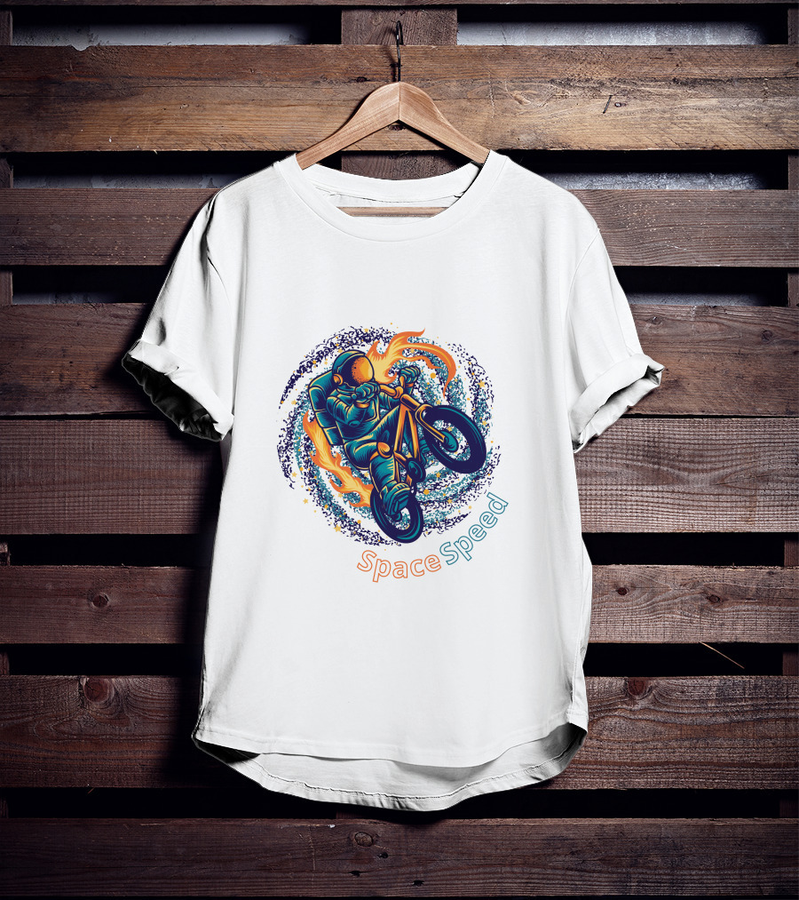 Space Speed Galactic Cyclist Adventure T-Shirt