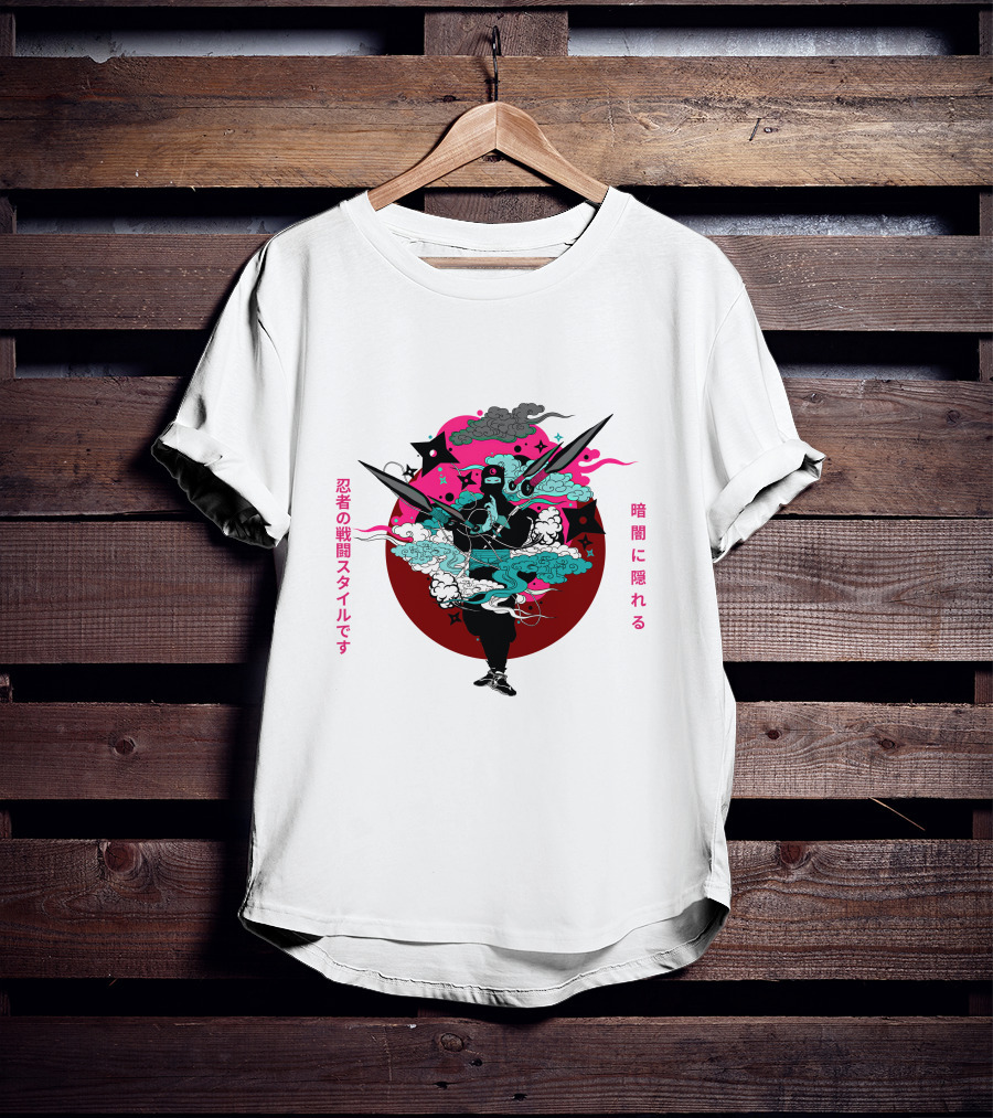Ninja Japan Hidden In The Dark Combat T-Shirt