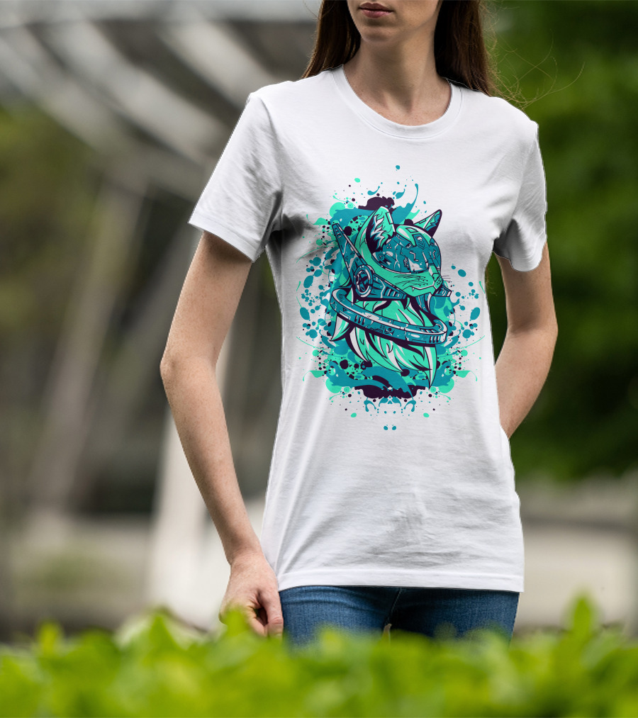 Future Cat Cybernetic Space Explorer T-Shirt