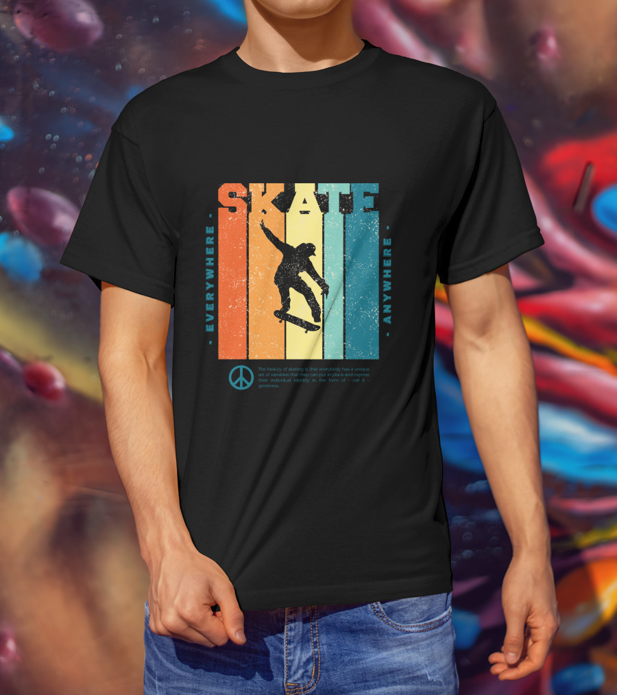 SKATE Everywhere Anywhere Peace T-Shirt
