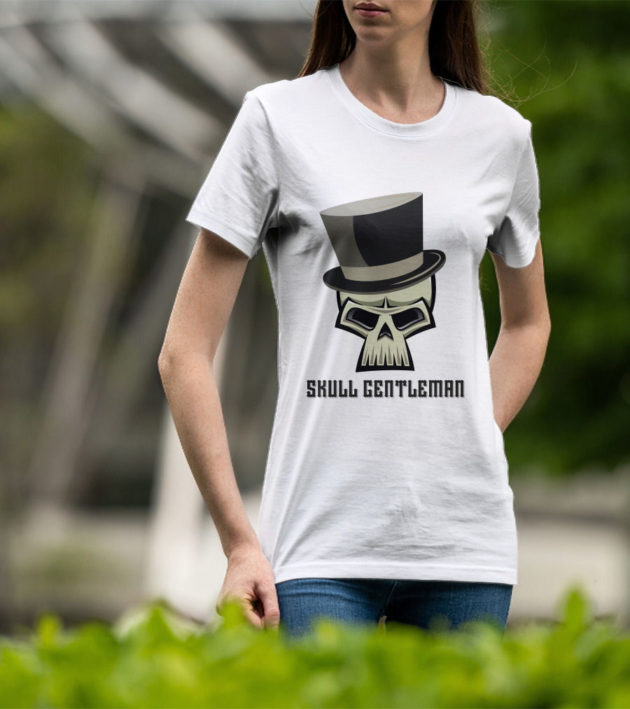 Skull Gentleman Noble Top Hat T-Shirt