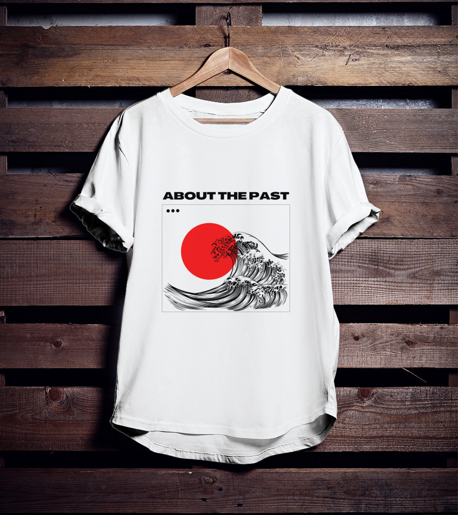 About The Past Red Sun And Great Wave T-Shirt