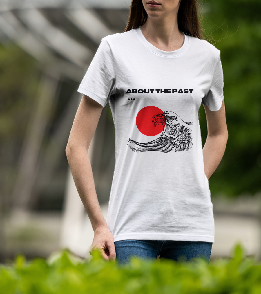 About The Past Red Sun And Great Wave T-Shirt