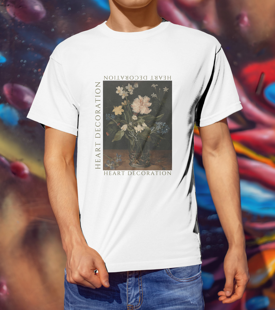 Heart Decoration Floral Vase Art Heart Decoration T-Shirt