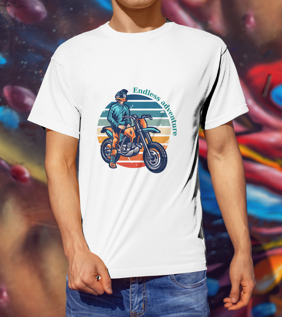 Endless Adventure Retro Motorcycle Rider T-Shirt