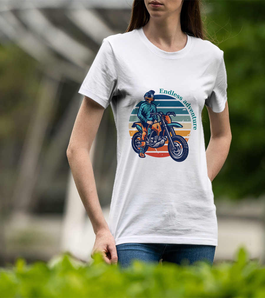 Endless Adventure Retro Motorcycle Rider T-Shirt