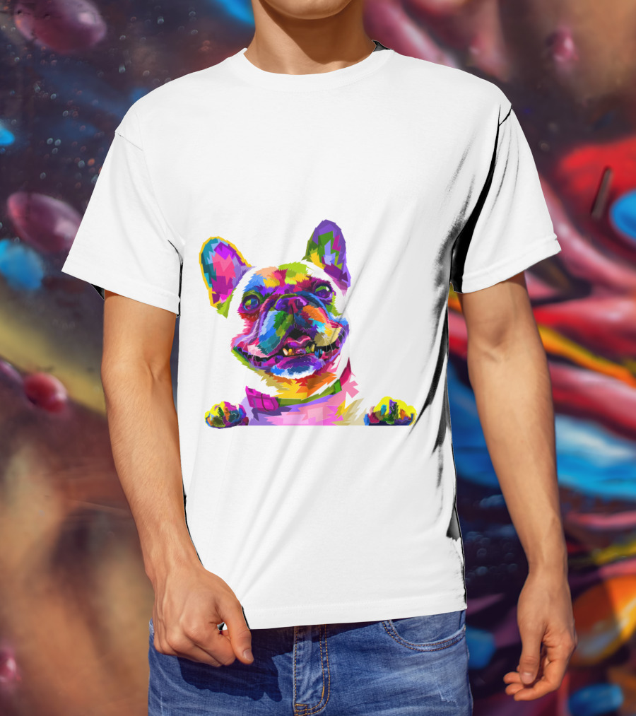 Colorful Dog Pop Art French Bulldog T-Shirt