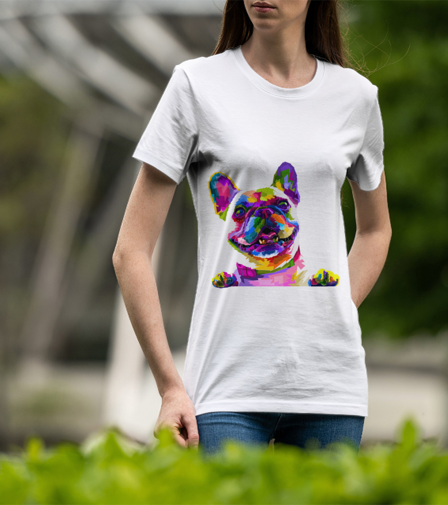 Colorful Dog Pop Art French Bulldog T-Shirt