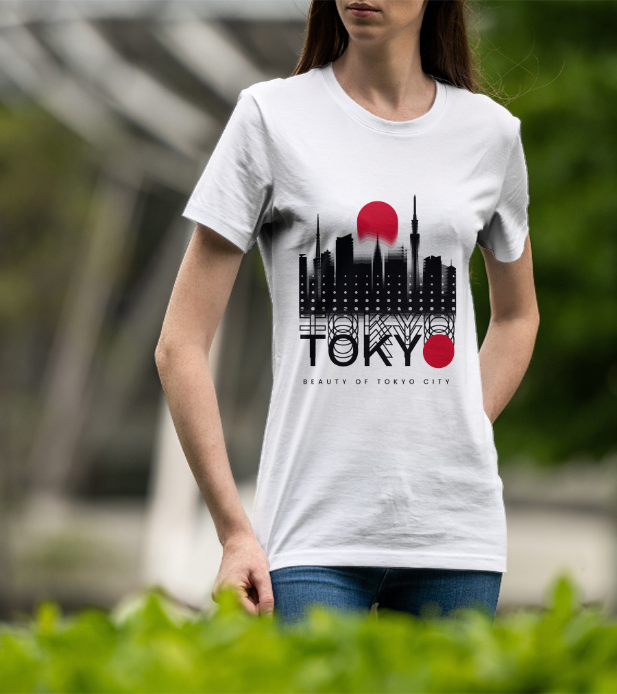 Tokyo Beauty Of Tokyo City Skyline Red Sun T-Shirt