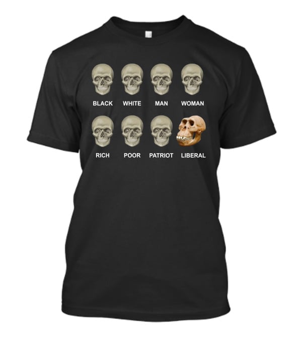 Black White Skull Evolution Man T-Shirt