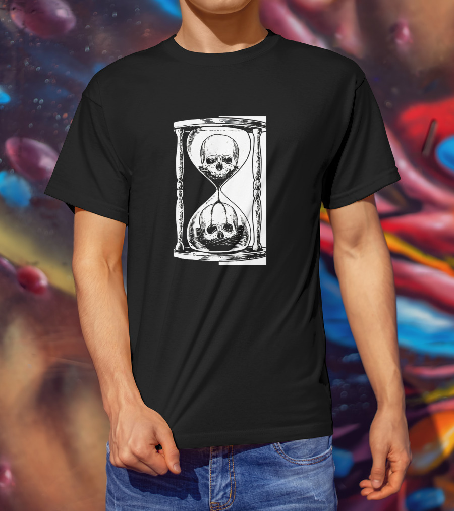 Skull Hourglass Timeless Symbolism T-Shirt