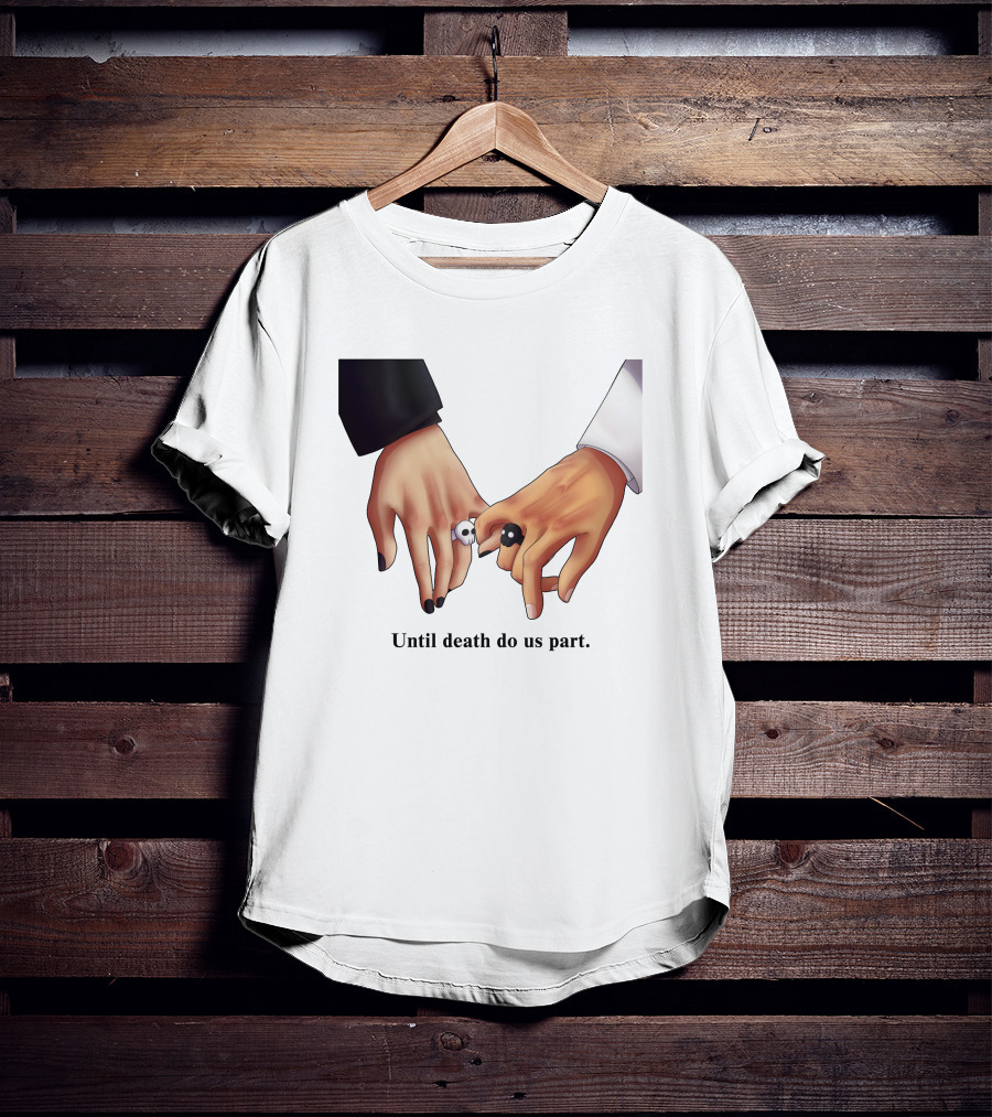 Until Death Do Us Part Yin Yang Rings Holding Hands T-Shirt