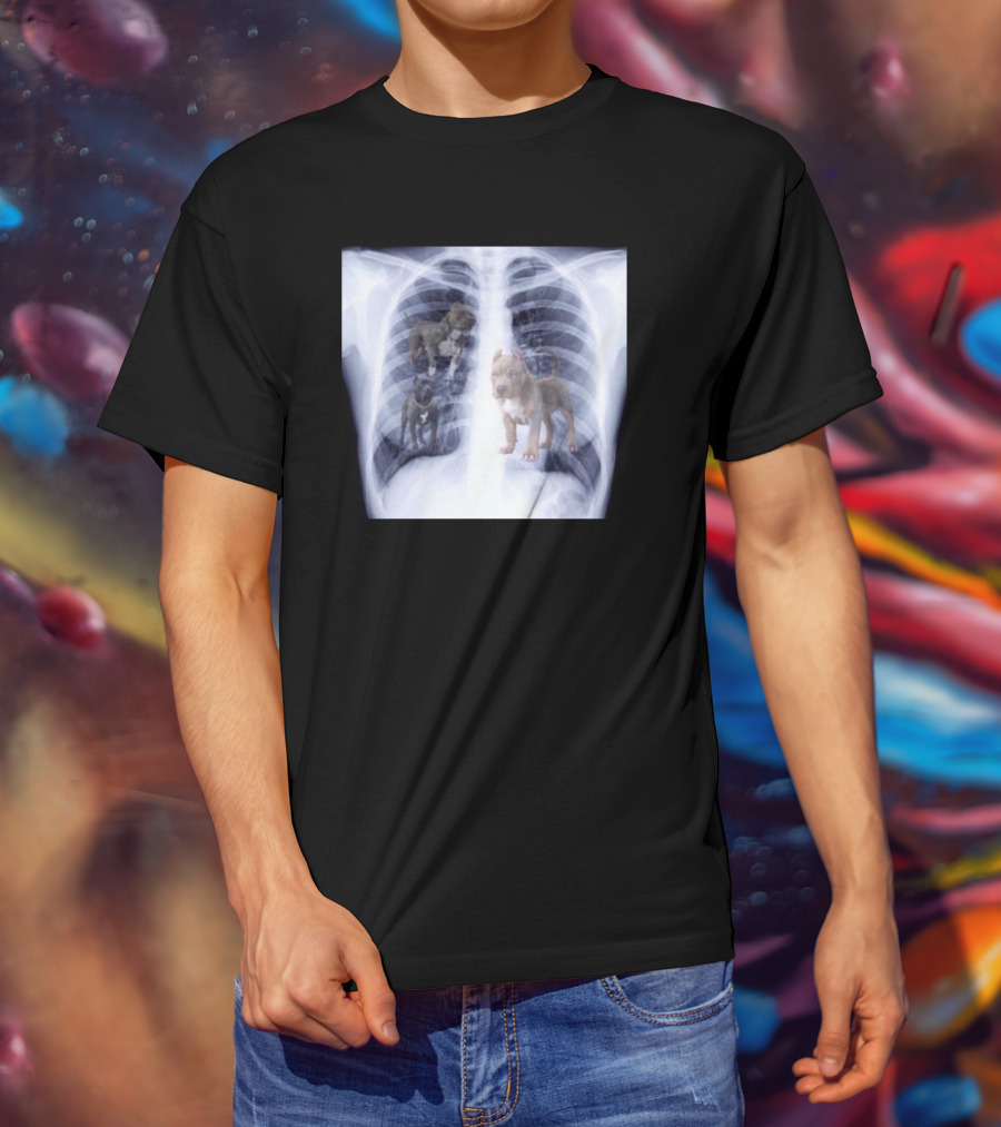 Jeremy Reaves XRay Dog Pitbulls In Chest Cavity T-Shirt