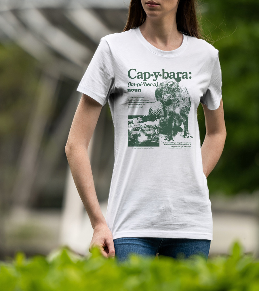 Capybara Ka-pi-ˈber-ə Definition History Etymology Rodent Habitat T-Shirt