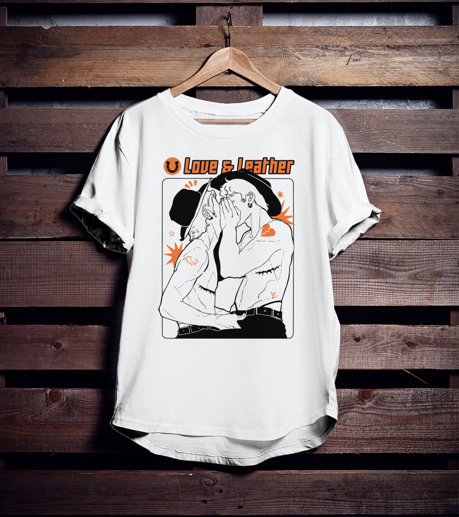 Love And Leather Noahdea Romantic Embrace T-Shirt