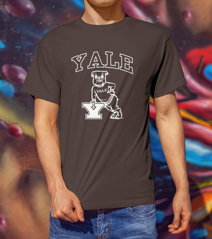Yale Bulldogs Vintage Mascot Drawing T-Shirt