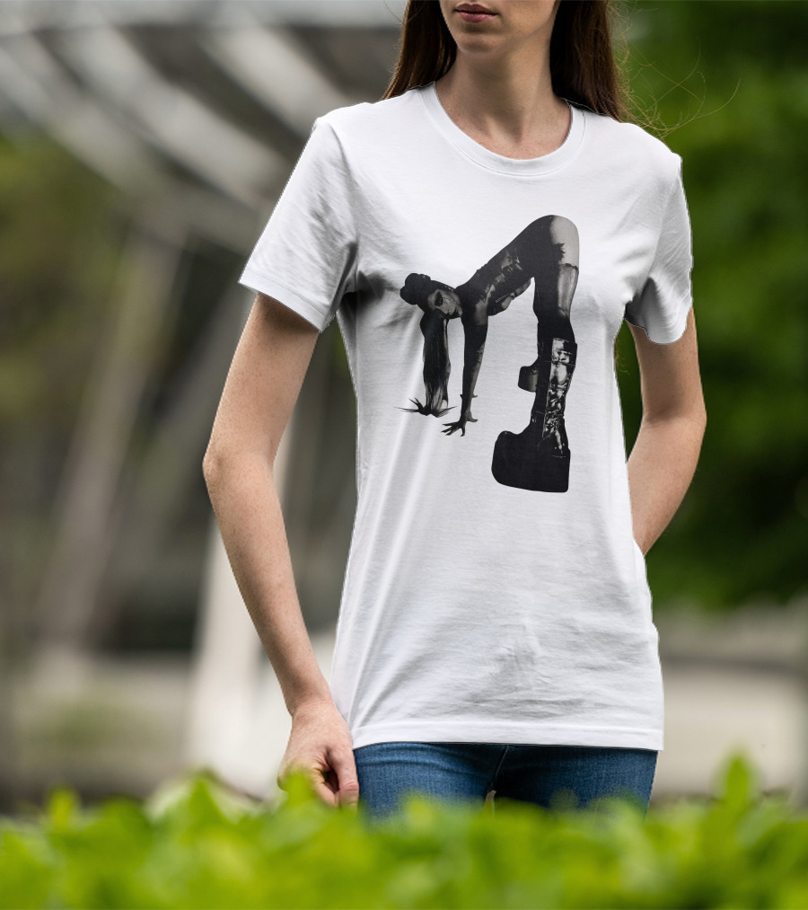 Lady Gaga Chromatica Black And White Striking Pose Platform Boots T-Shirt