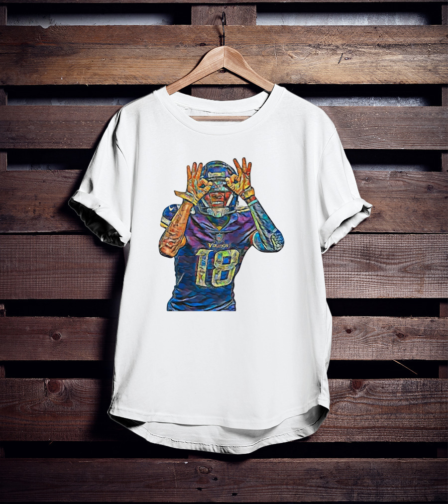 Justin Jefferson Minnesota Vikings Number 18 Griddy Dance Fan T-Shirt