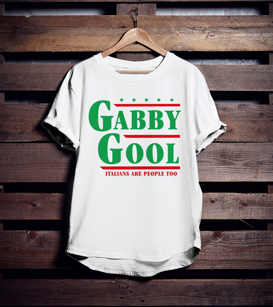 Gabby Gool Italians Are People Too Green Red Stars T-Shirt
