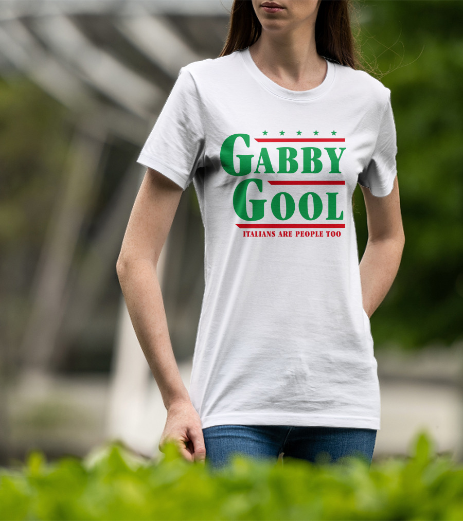 Gabby Gool Italians Are People Too Green Red Stars T-Shirt