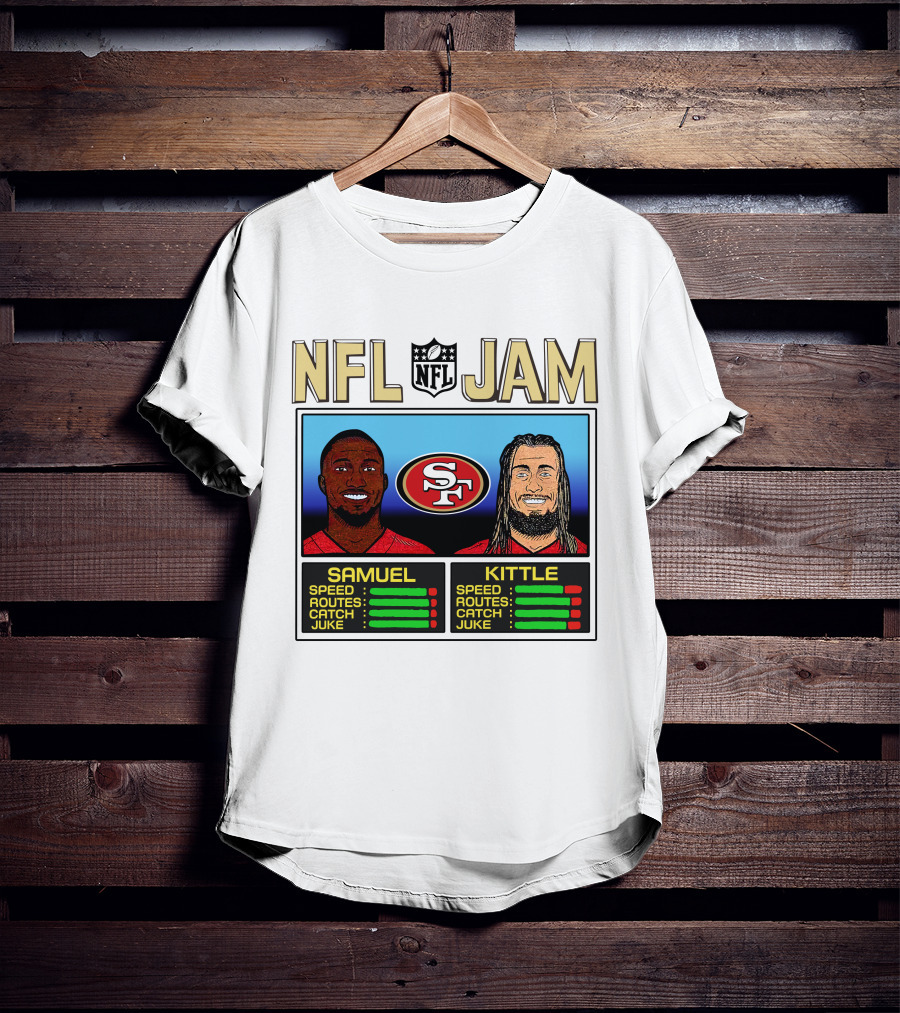 NFL Jam Deebo Samuel George Kittle San Francisco 49ers Speed Routes Catch Juke T-Shirt