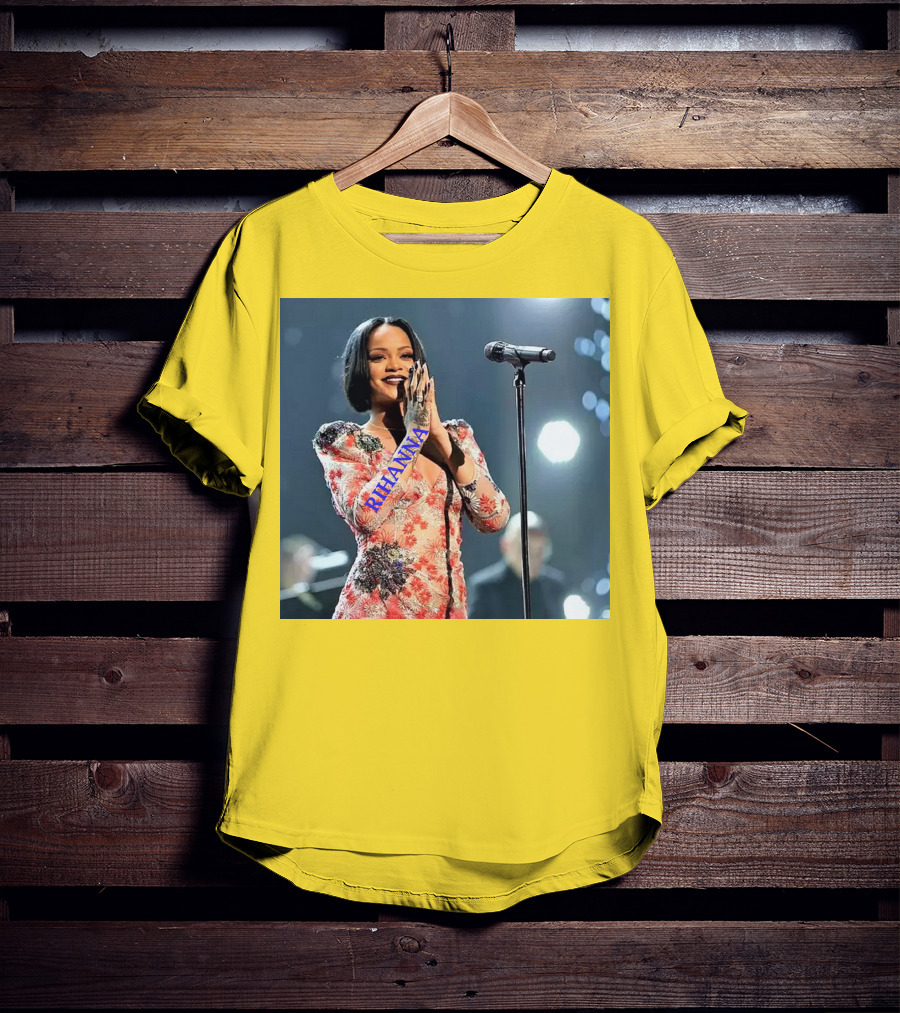 Rihanna Singer Songwriter Actress Performance Floral Dress T-Shirt