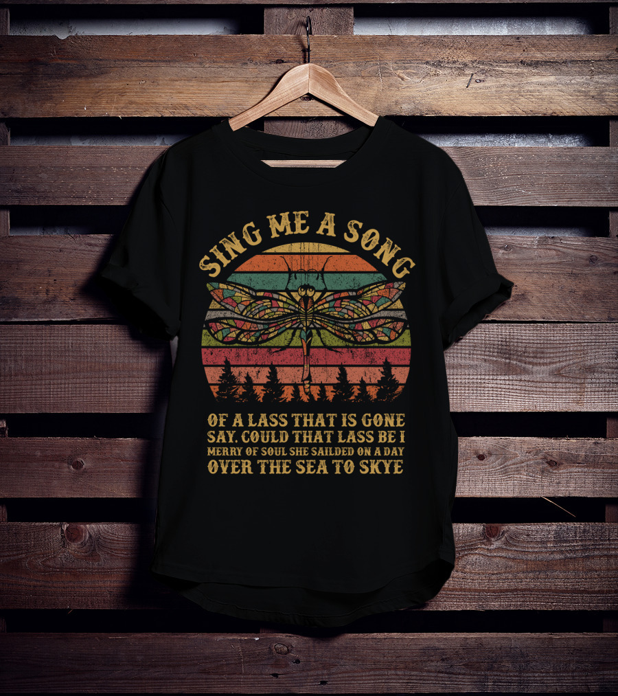 Sing Me A Song Over The Sea To Skye Dragonfly Sunset T-Shirt
