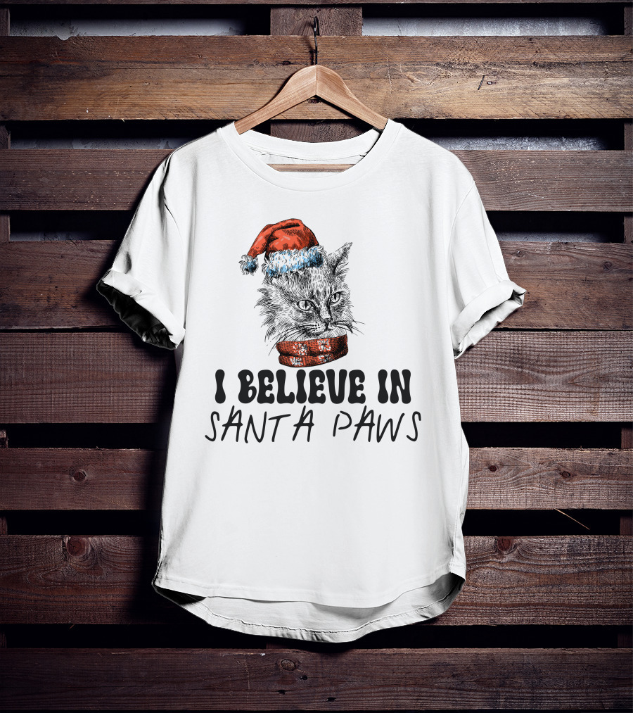 I Believe In Santa Paws Cat T-Shirt