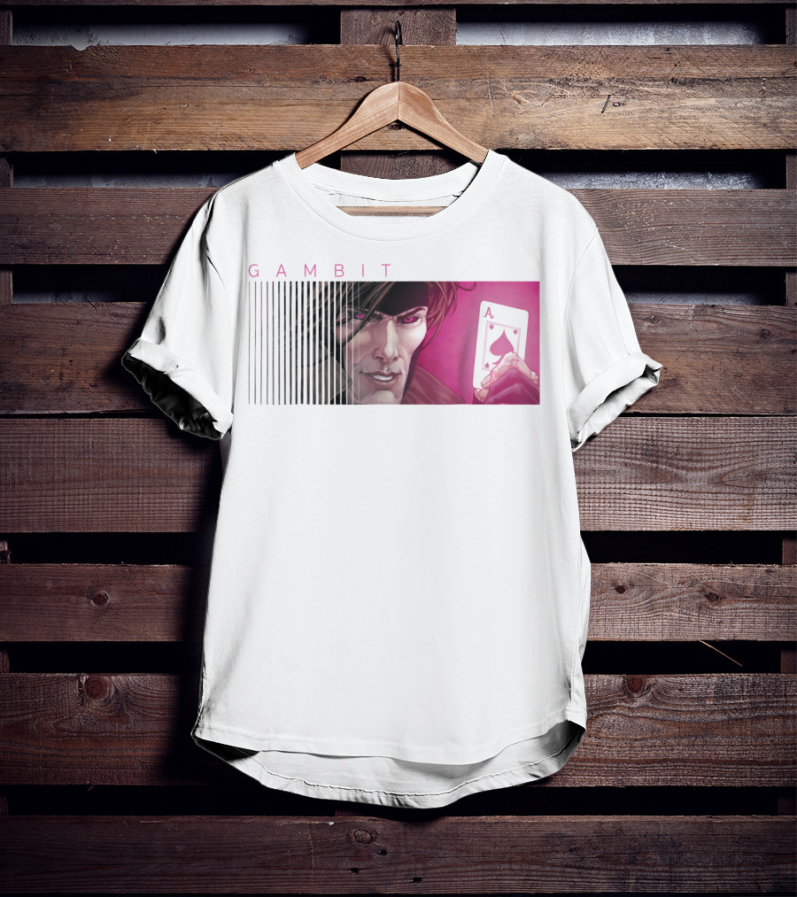 Gambit X-Men Holding Ace Of Spades Card T-Shirt