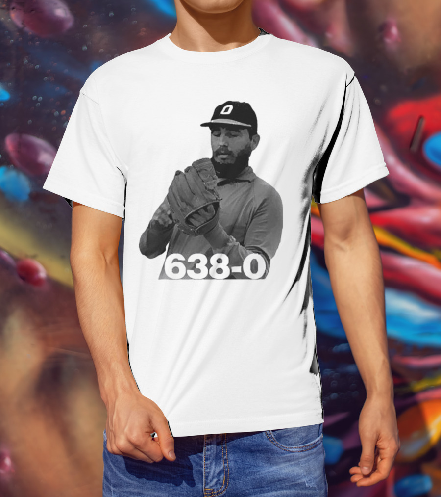 Castro 638-0 Baseball Pitcher Image With Cap Displaying 'O' T-Shirt