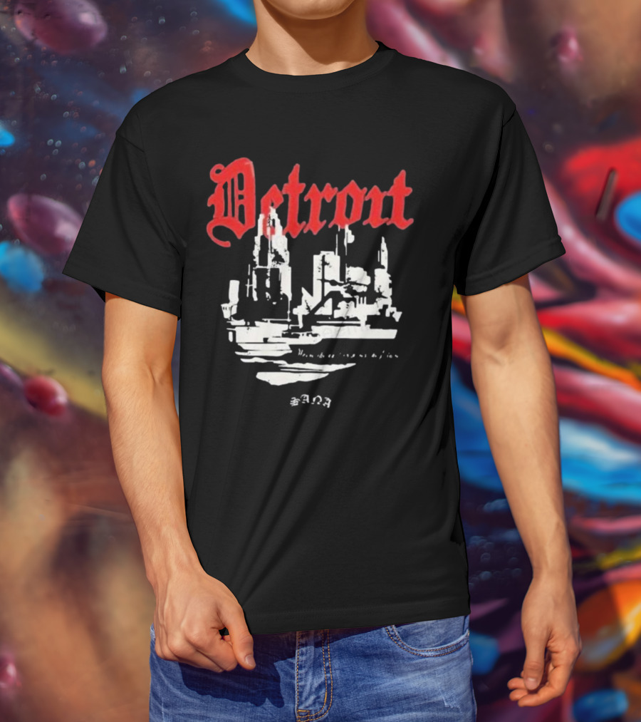 Detrout Cityscape Distressed 3D T-Shirt