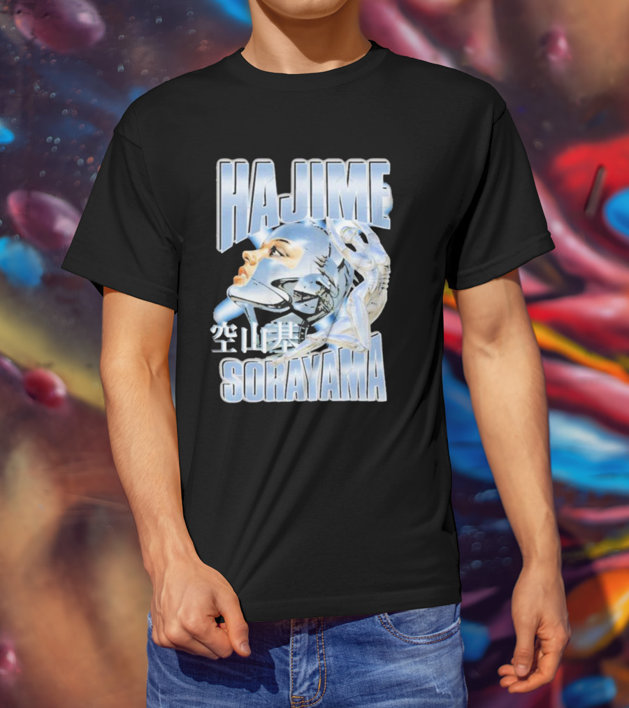 HAJIME SORAYAMA Robot Head Chrome Aesthetic T-Shirt