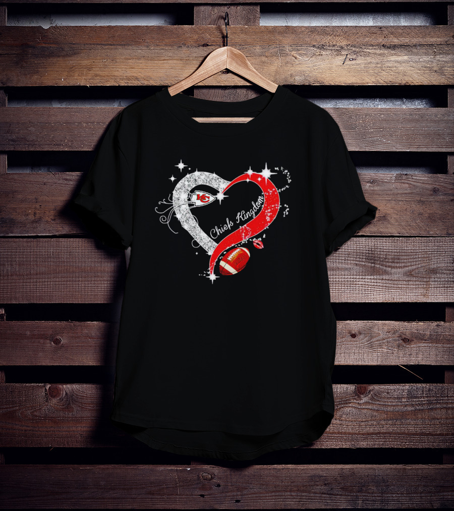 Heart Chiefs Kingdom Football Love T-Shirt