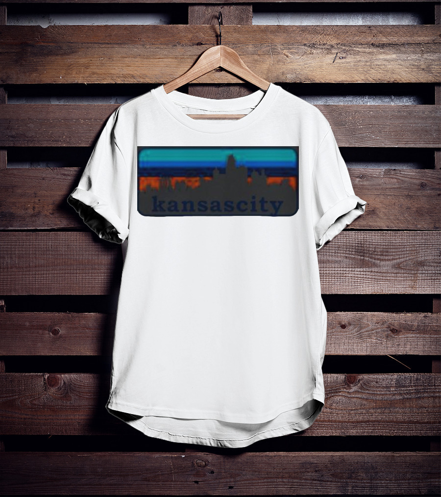 Kansas City Skyline Vintage Retro Sunset T-Shirt