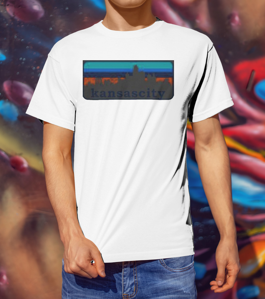 Kansas City Skyline Vintage Retro Sunset T-Shirt